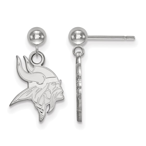 Sterling Silver Minnesota Vikings Dangle Ball Earrings Sterling Silver Minnesota Vikings Dangle Ball Earrings